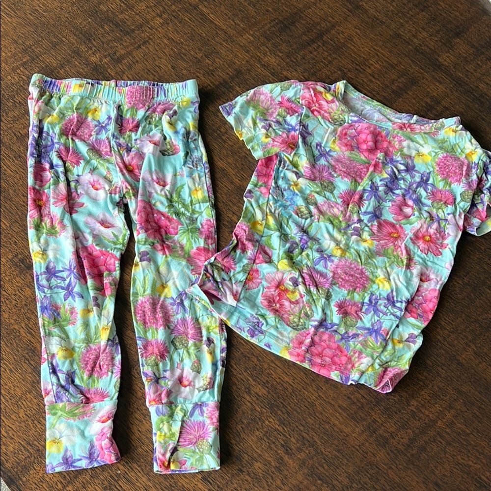 Posh Peanut Floral Kids Pajamas Set